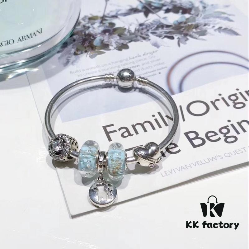 Pandora Pandora Silver Wire Pink Flower Blossom 🌺 New Arrival! Made with counter materials, perfectly crafted one-to-one, quality comparable to official counter! Silver wire pink faceted crystal, cherry blossom 🌸 spacer beads, heart-shaped pendant, pink diamond flower charm, S925 silver comes with original counter packaging! 🍃🌺