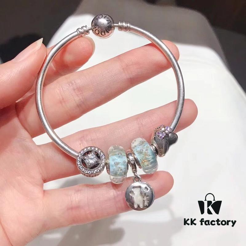 Pandora Pandora Silver Wire Pink Flower Blossom 🌺 New Arrival! Made with counter materials, perfectly crafted one-to-one, quality comparable to official counter! Silver wire pink faceted crystal, cherry blossom 🌸 spacer beads, heart-shaped pendant, pink diamond flower charm, S925 silver comes with original counter packaging! 🍃🌺