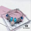 Pandora Bubble Blue Flower Cherry Blossom New Arrival! 1:1 Perfect Craftsmanship with Counter Materials, Bubble Blue Glass, Wealth Coin Charm, Heart of the Ocean, Pink Diamond Flower Pendant, S925 Silver with Original Packaging