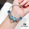 Pandora Bubble Blue Flower Cherry Blossom New Arrival! 1:1 Perfect Craftsmanship with Counter Materials, Bubble Blue Glass, Wealth Coin Charm, Heart of the Ocean, Pink Diamond Flower Pendant, S925 Silver with Original Packaging