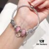 Pandora Pandora Silver Wire Pink Flower Blossom 🌺 New Arrival! Made with counter materials, perfectly crafted one-to-one, quality comparable to official store! Silver wire pink faceted crystal, cherry blossom 🌸 spacer beads, heart-to-heart 💕, pink diamond flower pendant, S925 silver comes with official packaging! 🍃🌺