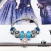 Pandora Bubble Blue Flower Cherry Blossom New Arrival! 1:1 Perfect Craftsmanship with Counter Materials, Bubble Blue Glass, Wealth Coin Charm, Heart of the Ocean, Pink Diamond Flower Pendant, S925 Silver with Original Packaging