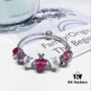 Pandora Disney Limited Edition Cute Mickey Heart Pink Enamel Murano Glass Bead Silver Bracelet