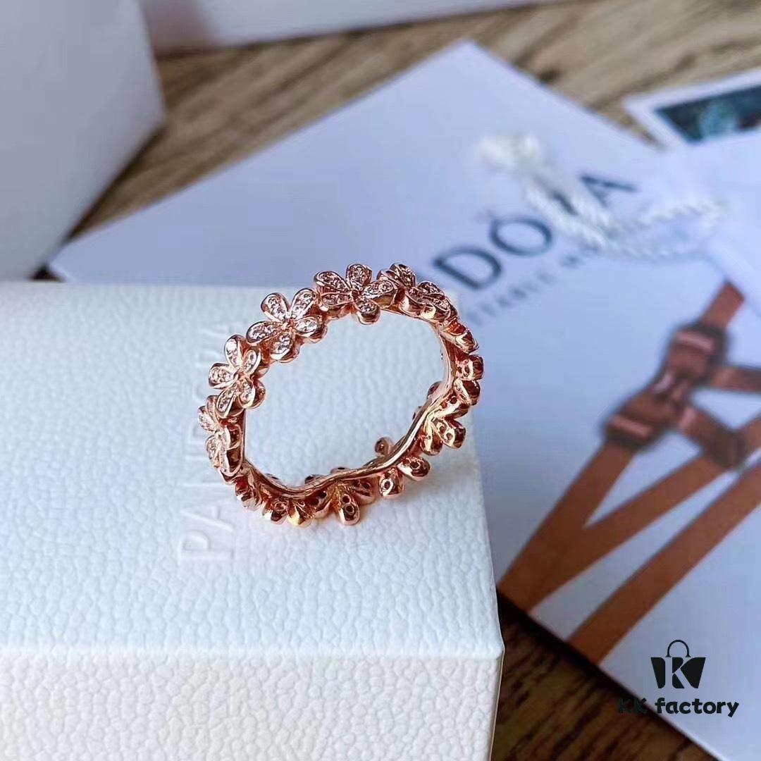 Pandora Daisy Full Diamond Ring in Rose Gold, Super Whitening and Gentle Look for Summer Wear