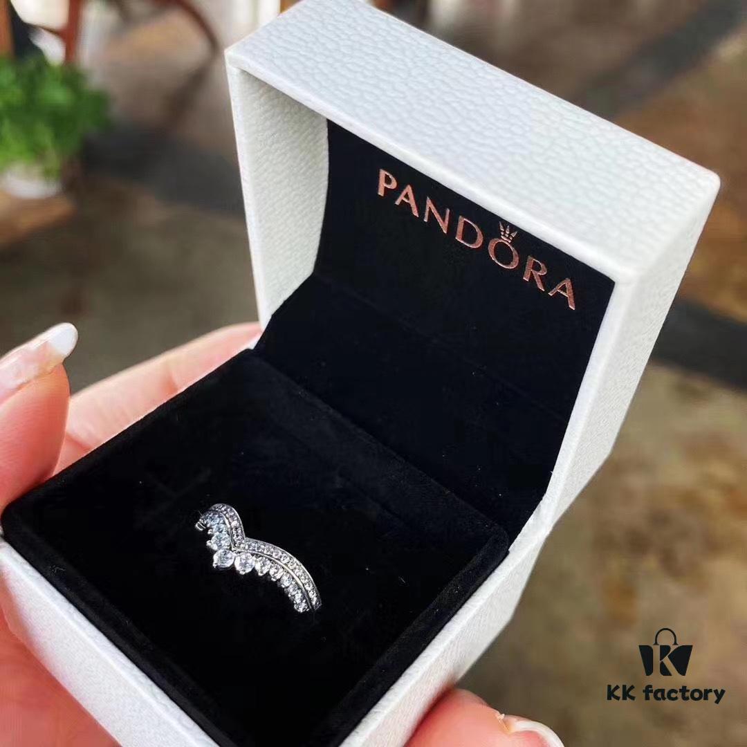 Pandora Wish Ring 💕 Perfectly Sweet and Versatile, Carrying Beautiful Wishes with a Delicate Design Fully Set with Sparkling Diamonds, a Must-Have for Bare-Hand Seasons ❤️866055