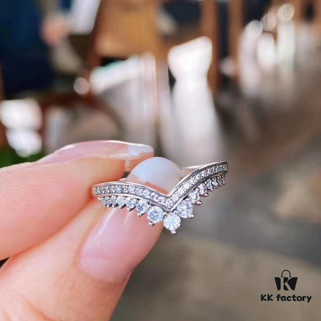 Pandora Wish Ring 💕 Perfectly Sweet and Versatile, Carrying Beautiful Wishes with a Delicate Design Fully Set with Sparkling Diamonds, a Must-Have for Bare-Hand Seasons ❤️866055