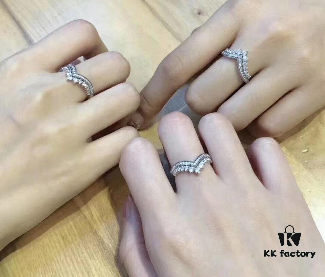 Pandora Wish Ring 💕 Perfectly Sweet and Versatile, Carrying Beautiful Wishes with a Delicate Design Fully Set with Sparkling Diamonds, a Must-Have for Bare-Hand Seasons ❤️866055