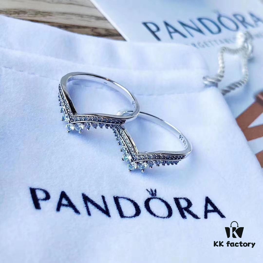 Pandora Wish Ring 💕 Perfectly Sweet and Versatile, Carrying Beautiful Wishes with a Delicate Design Fully Set with Sparkling Diamonds, a Must-Have for Bare-Hand Seasons ❤️866055
