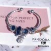 Pandora Blue Pearl Bow Knot Bracelet - New Arrival with Sparkling Blue Faceted Glass and Snowflake Cat's Eye