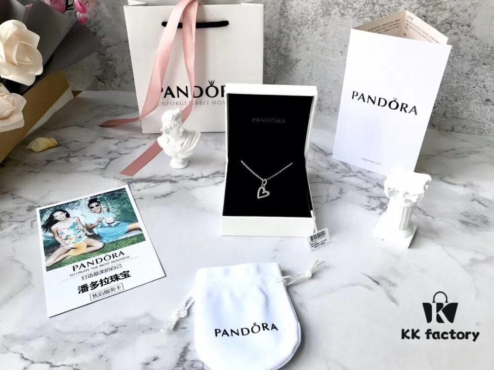 Cherish the Moment, Shine with Love ❤️ Authentic Pandora 925 Sterling Silver Openwork Minimalist Heart Necklace