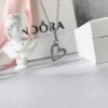Cherish the Moment, Shine with Love ❤️ Authentic Pandora 925 Sterling Silver Openwork Minimalist Heart Necklace