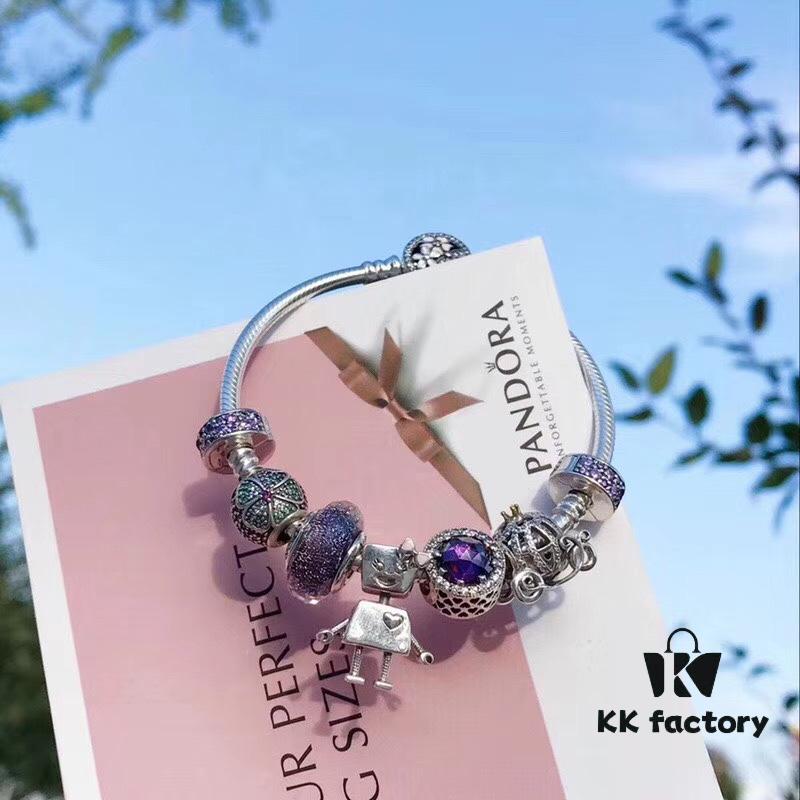 Pandora Bella in Lilac with Silver Wire - Adorable New Arrival, Imported Thai Lilac Glass Cabochon, S925 Sterling Silver