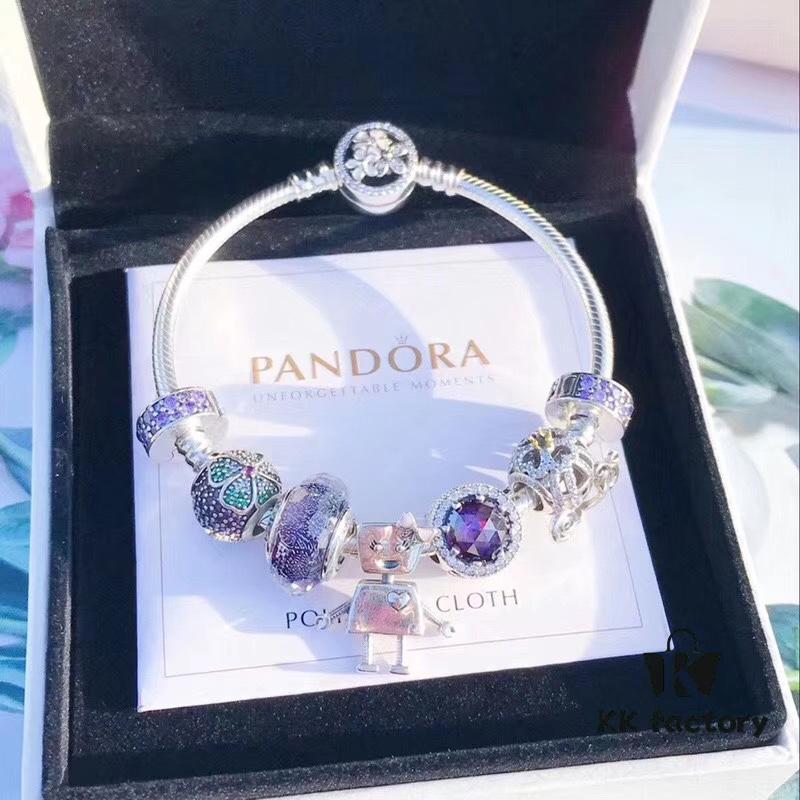 Pandora Bella in Lilac with Silver Wire - Adorable New Arrival, Imported Thai Lilac Glass Cabochon, S925 Sterling Silver