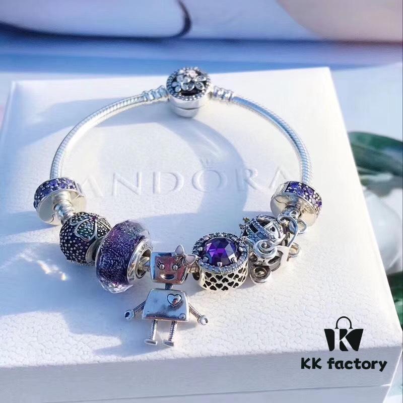 Pandora Bella in Lilac with Silver Wire - Adorable New Arrival, Imported Thai Lilac Glass Cabochon, S925 Sterling Silver