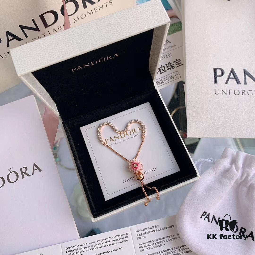 Pandora 2020 Newest Garden Collection 'Pink Daisy' Bracelet Set - Rose Gold Adjustable Bracelet, Fresh and Elegant, Perfect for Wearing or Gifting