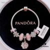 2020 Pandora Newest Garden Collection 'Pink Daisy' Bracelet Set