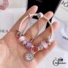 2020 Pandora Newest 'Lavender' Wave-shaped Murano Glass Bead Bracelet Set