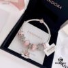 2020 Pandora Newest Garden Collection 'Pink Daisy' Bracelet Set
