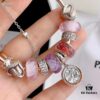 2020 Pandora Newest 'Lavender' Wave-shaped Murano Glass Bead Bracelet Set