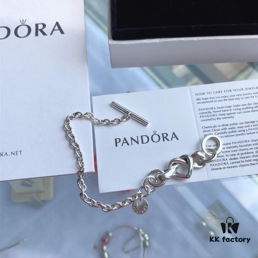 Pandora 'Bonded with Love' Minimalist 925 Sterling Silver Bracelet – Endorsed by Guan Xiaotong, Couple's Edition