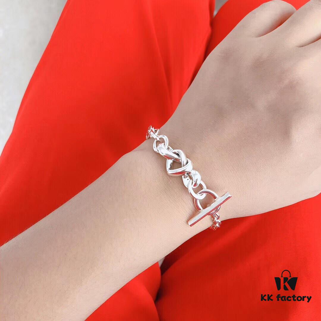 Pandora 'Bonded with Love' Minimalist 925 Sterling Silver Bracelet – Endorsed by Guan Xiaotong, Couple's Edition