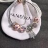 Pandora • Peach Blossom Series • Genuine 925 Sterling Silver Handcrafted Bracelet with Enamel and Imported Sparkling Zirconia