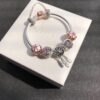 Pandora • Peach Blossom Series • Genuine 925 Sterling Silver Handcrafted Bracelet with Enamel and Imported Sparkling Zirconia