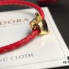 Pandora New Year of the Rat Red String Bracelet, Customizable Size, 18K Gold Plated Copper-Silver Alloy