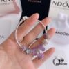 2020 Pandora Newest 'Lavender' Wave-shaped Murano Glass Bead Bracelet Set