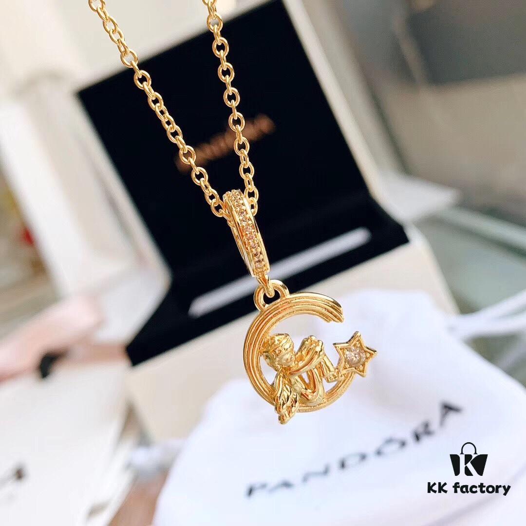 New Arrival ✨ Pandora Official Website Same Style 'Angel and Shooting Star' Pendant Necklace
