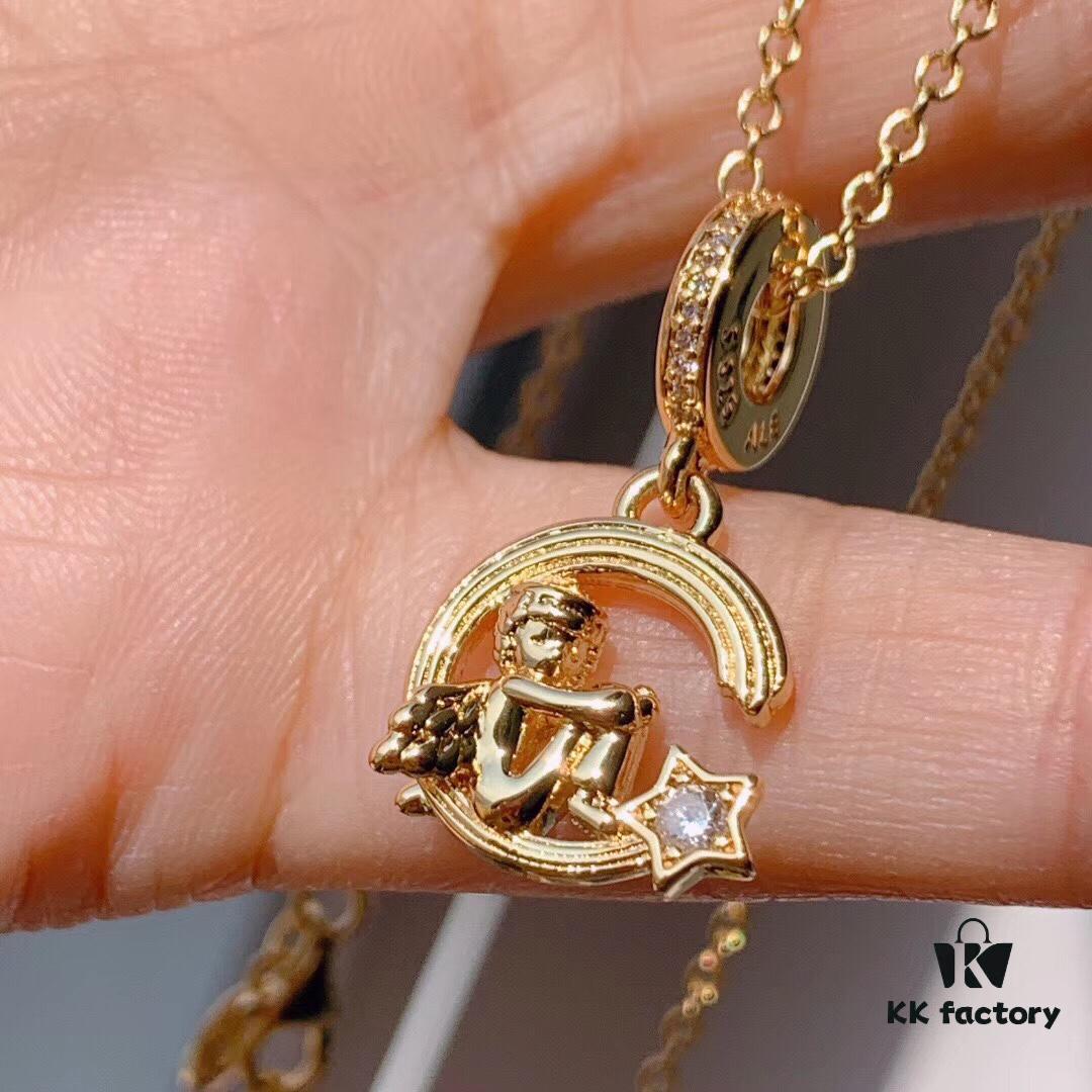 New Arrival ✨ Pandora Official Website Same Style 'Angel and Shooting Star' Pendant Necklace