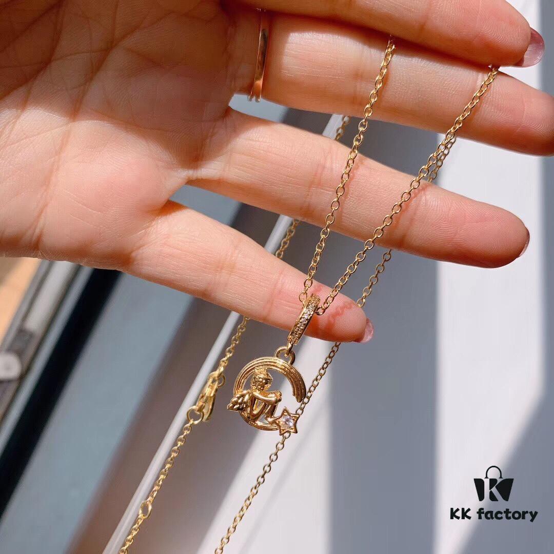 New Arrival ✨ Pandora Official Website Same Style 'Angel and Shooting Star' Pendant Necklace