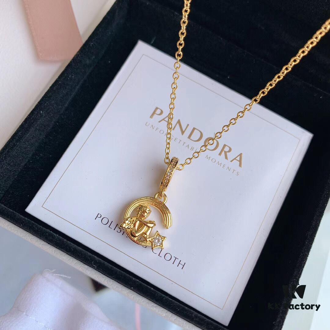 New Arrival ✨ Pandora Official Website Same Style 'Angel and Shooting Star' Pendant Necklace