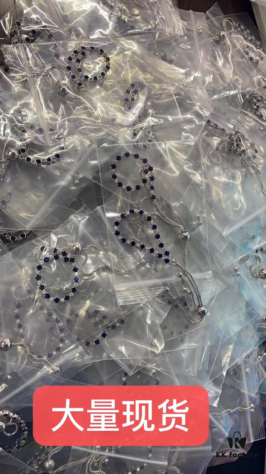 New Arrival Pandora Official Website Blue and Transparent Sparkling 925 Silver Bracelet Cord 598517C01