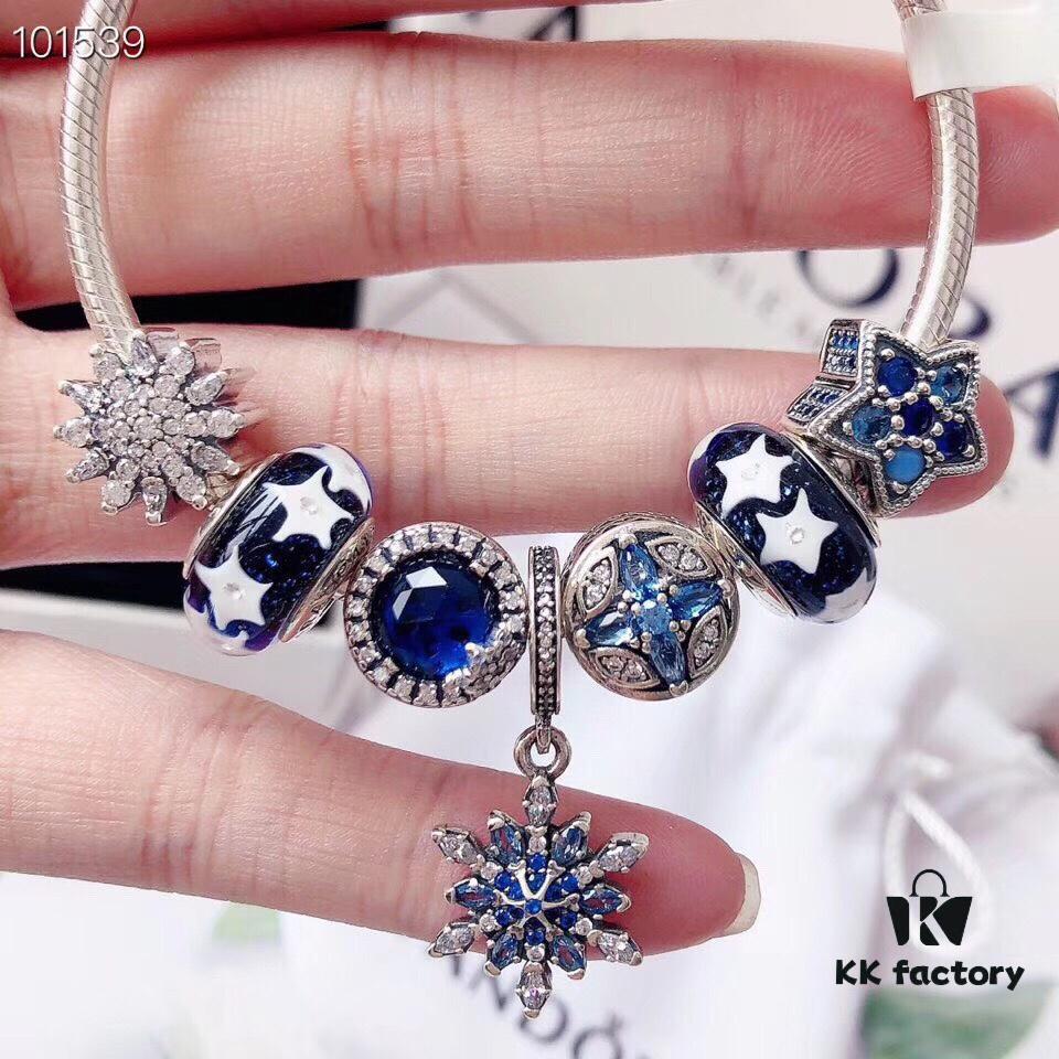 Exclusive Launch 🍀 Jade Night Sky Star Beads 🍀 Ocean Heart Pendant 🍀 Micro-Paved Crystal Snowflake Design 🍀 with Snowflake Blue Cat's Eye Gemstone 🍀 Truly Stunning Beauty