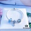 Pandora Ice Blue Bubble Sparkling Diamond Daisy New Arrival! Made with counter materials, perfectly crafted 1:1, quality comparable to official store products! Featuring bubble ice blue glass, ice blue cat's eye, sparkling diamond daisy, S925 silver with original packaging!