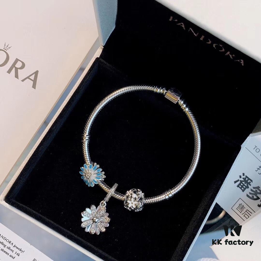 Exclusive Launch 2020 Pandora Newest Garden Collection 'Fresh Daisy' Bracelet Set