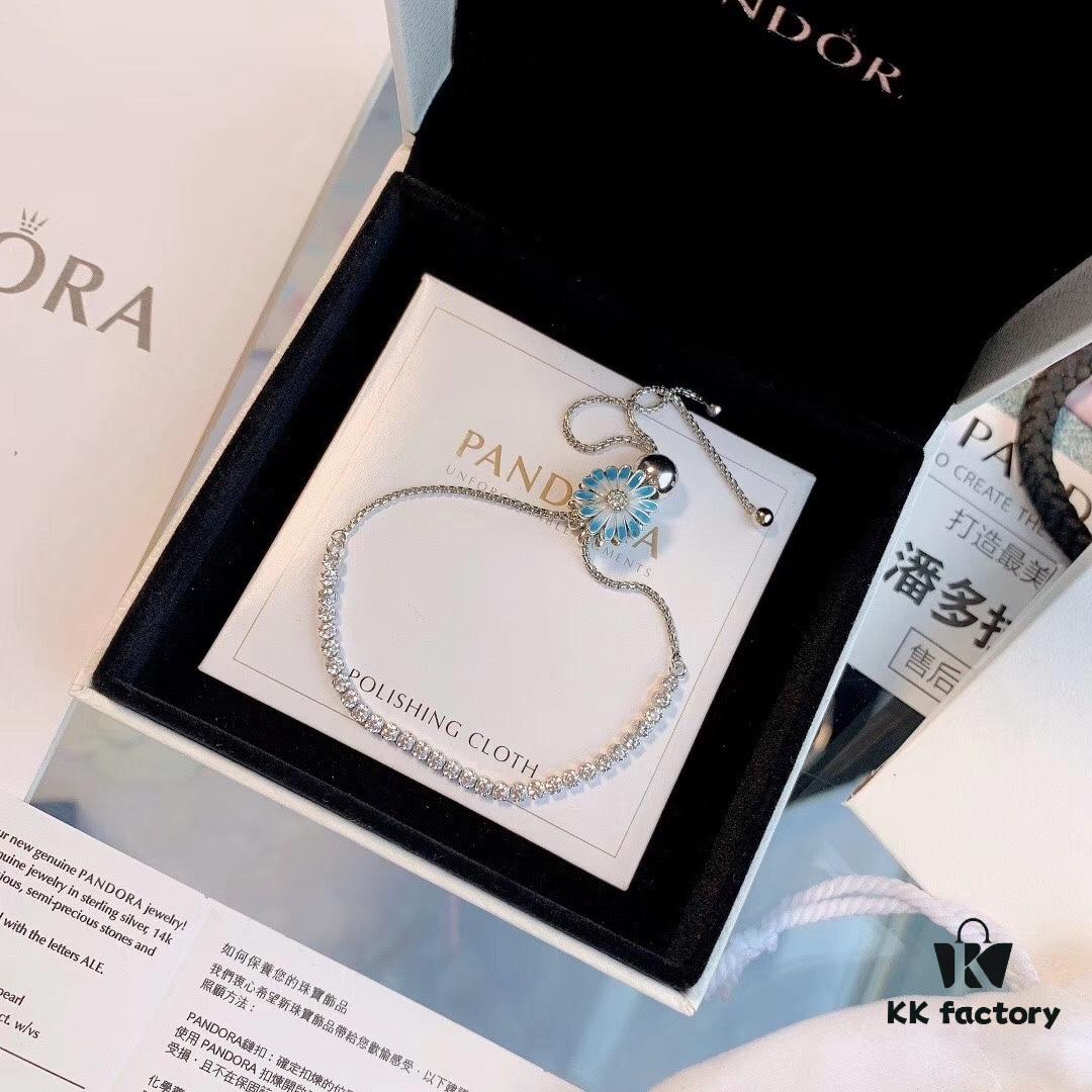2020 Pandora Latest Garden Collection 'Blue Daisy' Bracelet Set 💫 Pandora 'Fresh Style' Adjustable Bracelet ✨ Floral World 🌼 Blooming Radiantly in the Sunlight 🎉 Symbolizing Freedom with Daisies 🌼 Embracing the Vitality of Spring 🌟 Beautiful Blooms 🌼