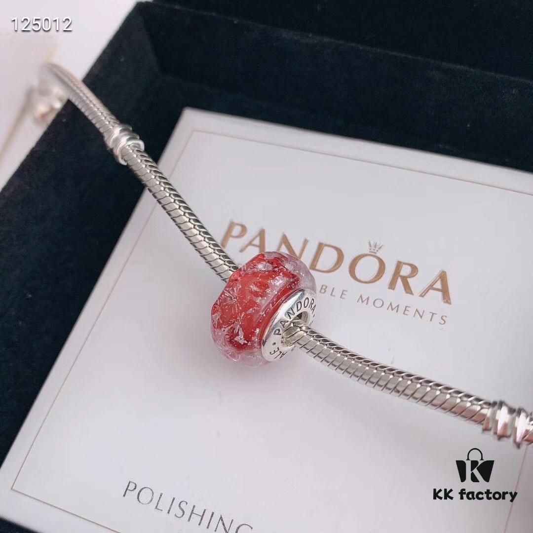 2020 Pandora Newest 'Lavender' Wave-shaped Murano Glass Bead Bracelet Set