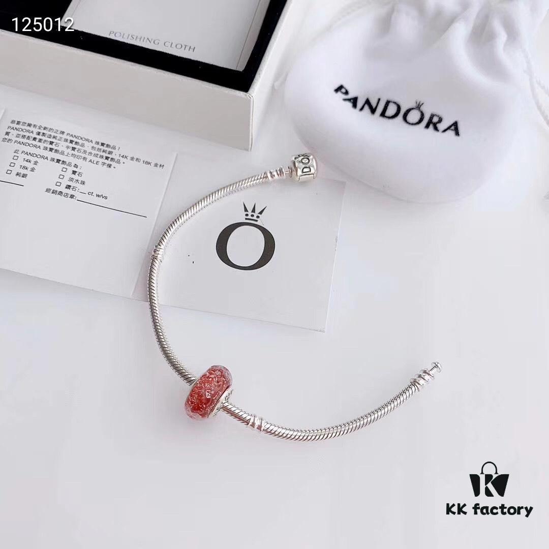 2020 Pandora Newest 'Lavender' Wave-shaped Murano Glass Bead Bracelet Set