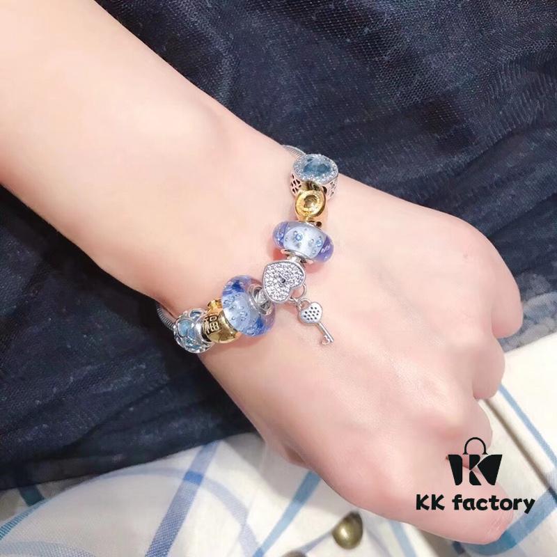 Pandora Ice Blue Bubble Heart Key New Arrival