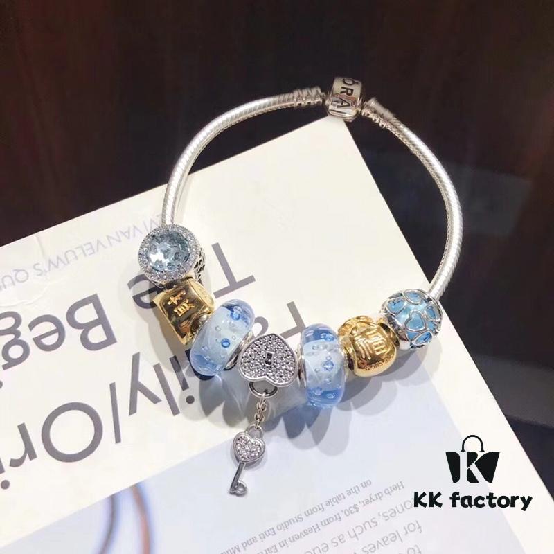 Pandora Ice Blue Bubble Heart Key New Arrival