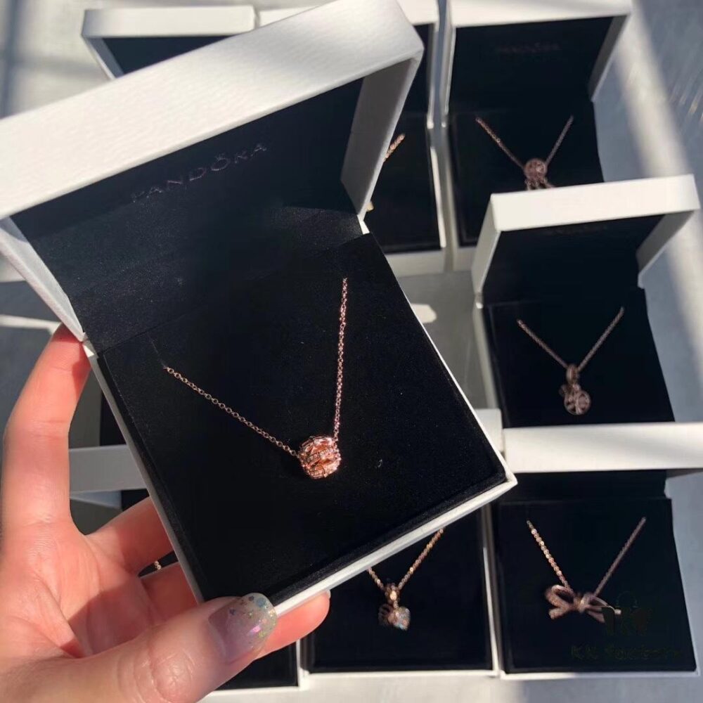 Pandora Rose Gold Bow Charm Necklace