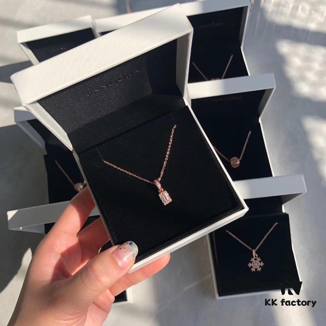Pandora Geometric Square Diamond Necklace