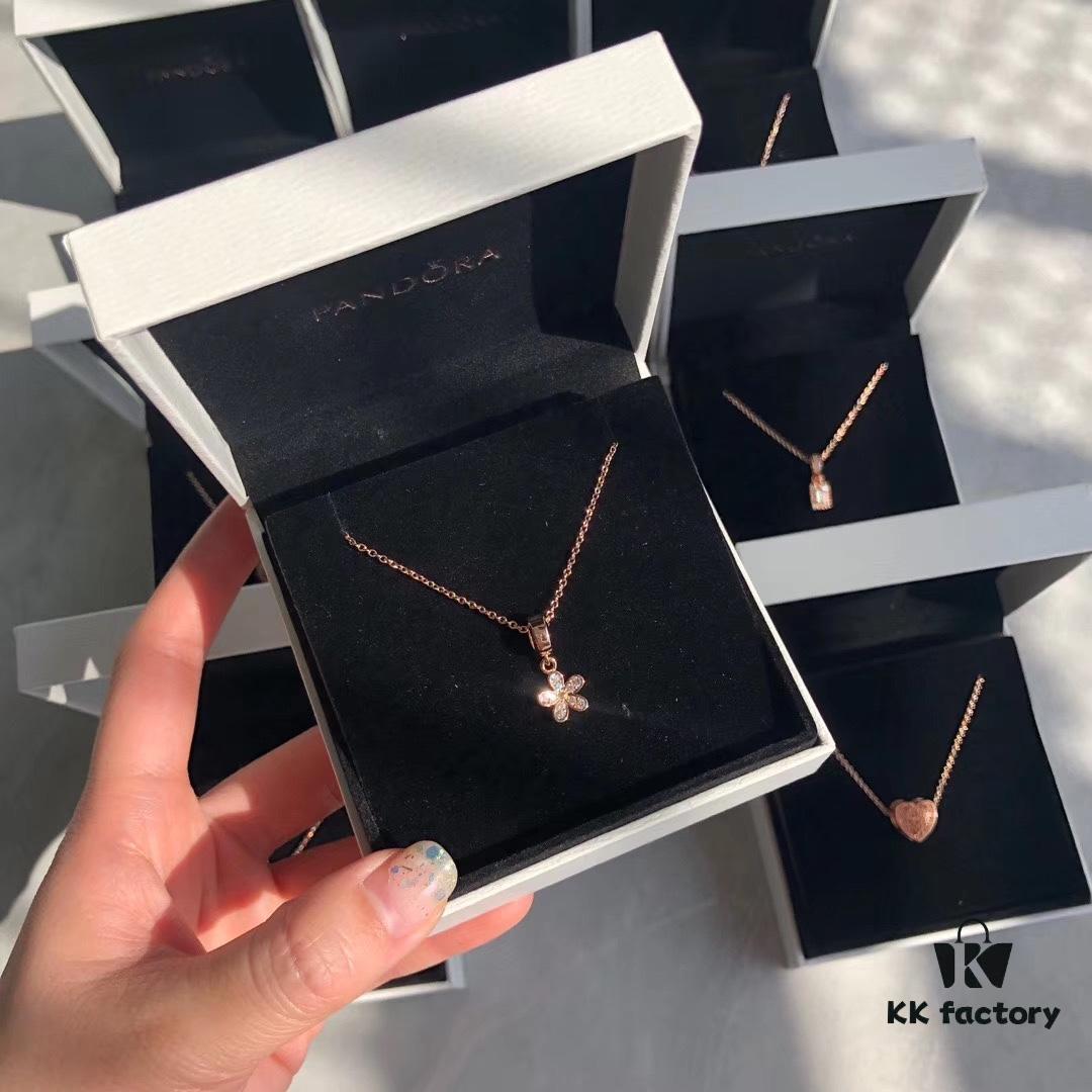 Pandora Rose Gold Flower Necklace