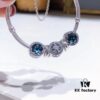 Pandora Pandora's Starry Sky Horizon New Arrival Elegant Dark Blue Flash Diamond Cat Eye Bracelet with Lucky Coin Charm and Heart Safety Chain in S925 Silver