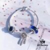 Pandora Pandora Blue Dream Catcher New Arrival! Made with counter materials, perfectly crafted one-to-one, quality comparable to counter! Brilliant blue faceted glass, sparkling snowflake ❄ cat's eye, meaningful dream catcher pendant paired with classic heart 💗 snake bone chain design. S925 silver comes with counter packaging! 🍃🌺