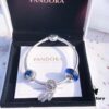 Pandora Pandora Blue Dream Catcher New Arrival! Made with counter materials, perfectly crafted one-to-one, quality comparable to counter! Brilliant blue faceted glass, sparkling snowflake ❄ cat's eye, meaningful dream catcher pendant paired with classic heart 💗 snake bone chain design. S925 silver comes with counter packaging! 🍃🌺