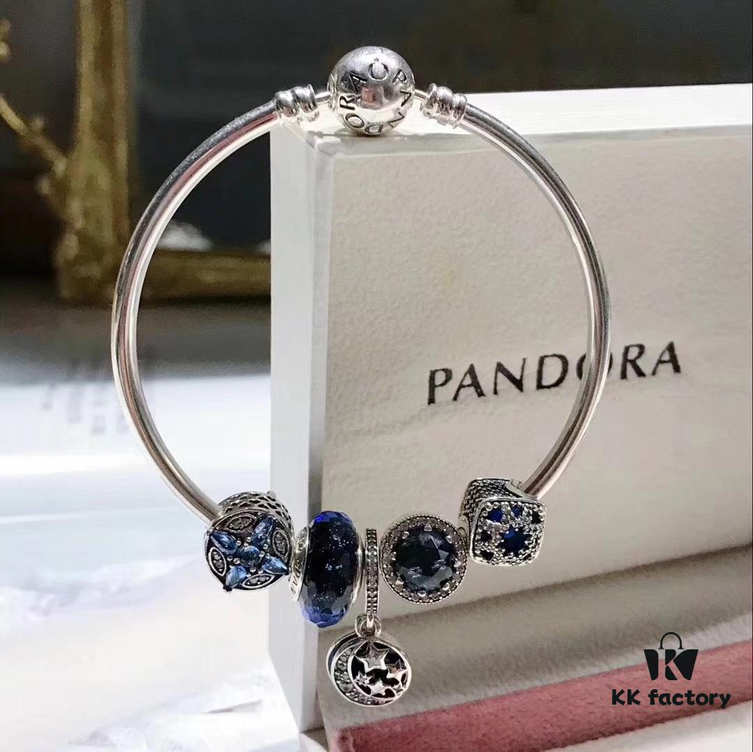 Pandora Blue Star and Moon ☪ New Arrival! Premium Craftsmanship with Authentic Materials, Perfect Replica of Official Store Quality