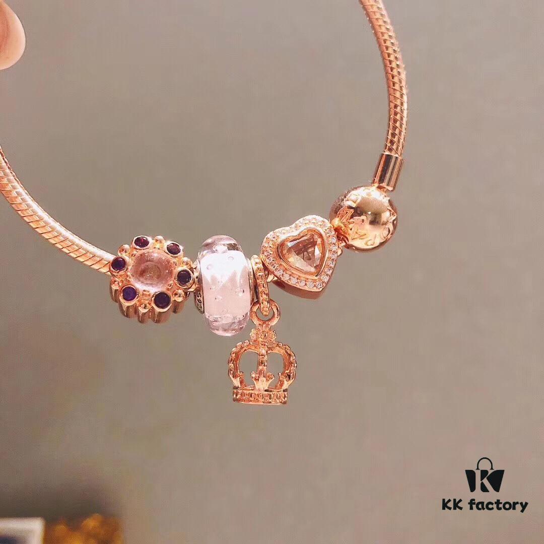 Pandora Pink Bubble Rose Crown New Arrival! High-Quality Replica with Authentic Materials, Perfect Craftsmanship Comparable to Original